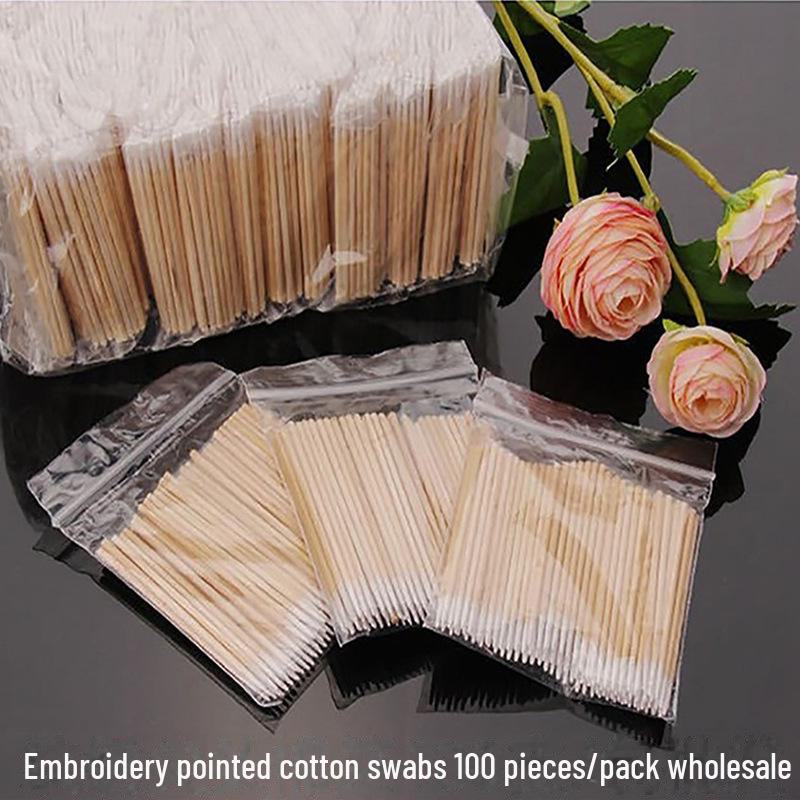 7cm Tattoo Cosmetic Cotton Swab - Disposable, Pointed, Single Head, Absorbent Stick