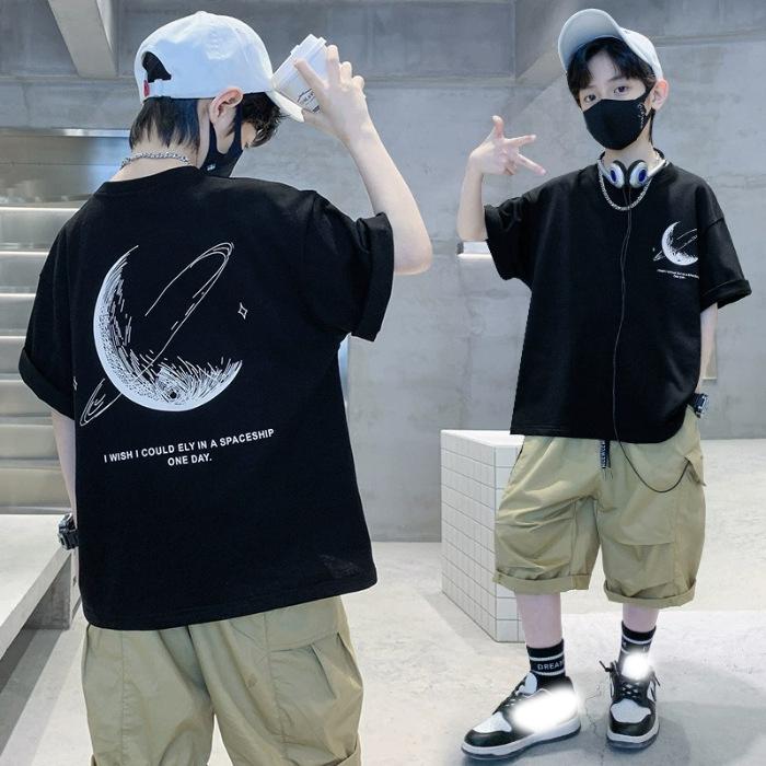 

Детская одежда Одежда для мальчиков Футболки Футболки для мальчиков Детские футболки Летние короткие футболки Топы 90