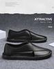 Men's Genuine Leather Cross-Strap Sandals - Breathable, Comfortable Slip-on Shoes for Summer.