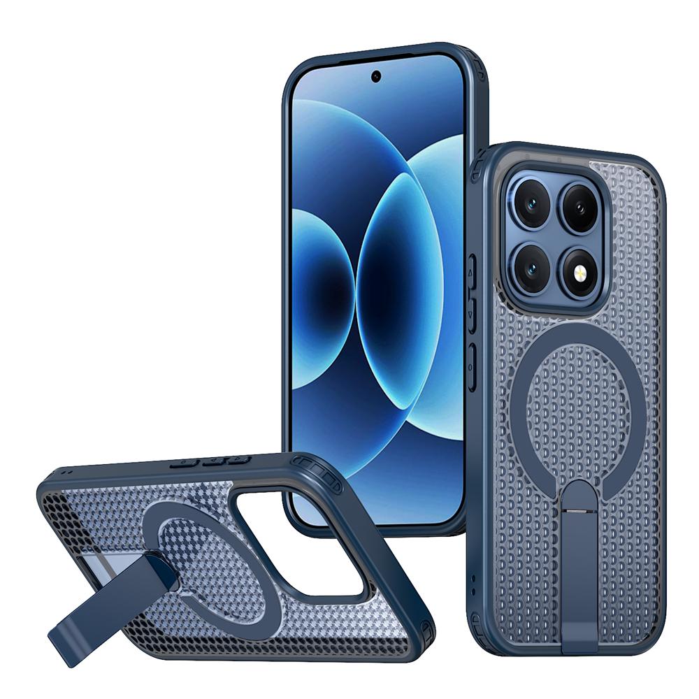 KEYSION Hollow Heat Dissipation Magnetic Case for MagSafe for Xiaomi 17 Cooling Hide Stand Shockproof Phone Cover for Xiaomi 17