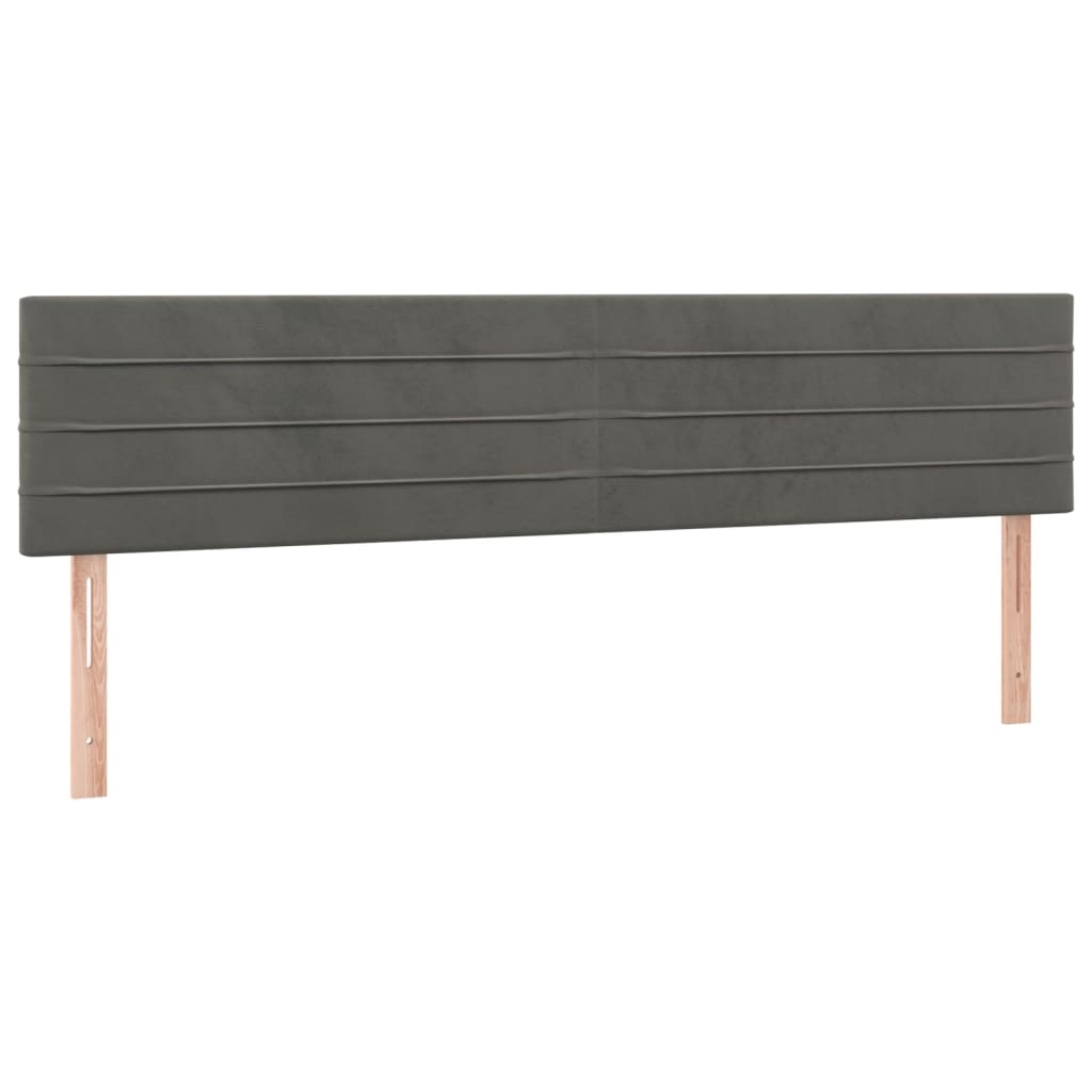 Box Spring Bed with Mattress Dark Gray 160 x 200 cm Velvet