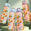 1PC Orange Citrus Fruit 750ml Color Plastic Sports Water Bottle Leakproof Flip Straw Lid Suitable for Sports Office Home Use