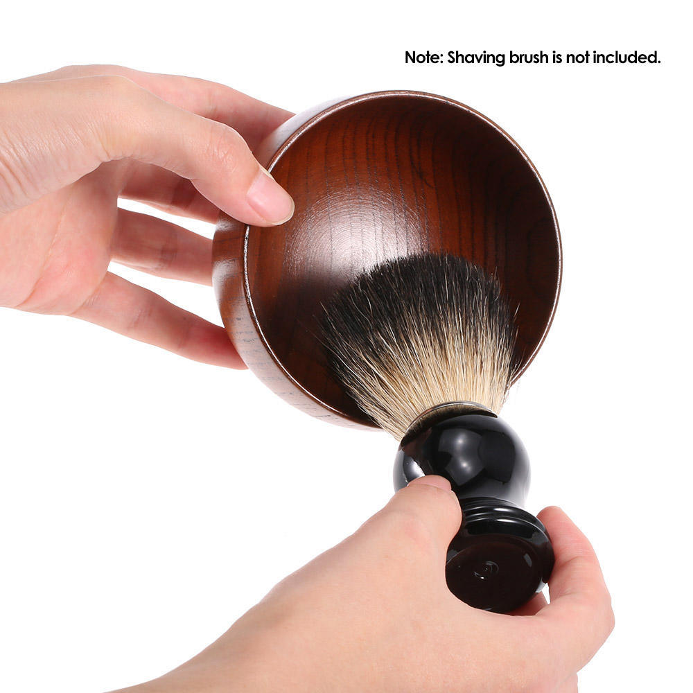 Anself High Quality Wooden Shaving Brush Bowl Shave Cream Soap Cup Male Face Cleaning Soap Mug