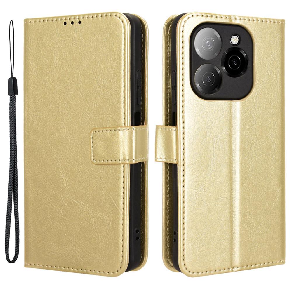 For TECNO Spark 20 Pro 5G KJ8 Wallet Case Crazy Horse Texture PU Leather Stand Cover