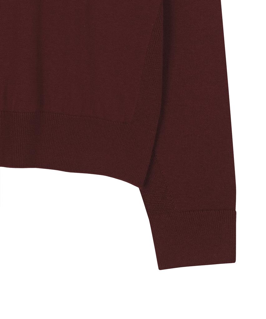 NOIRER Silk Wool Blend Deep V-Neck Knit (Red)