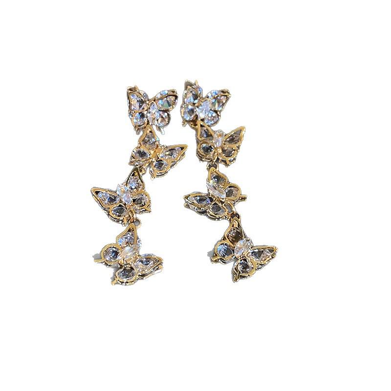 Silver Needle Zircon Flower Tassel Earrings: Elegant, High-End Studs for a Fashionable, Sophisticated Look