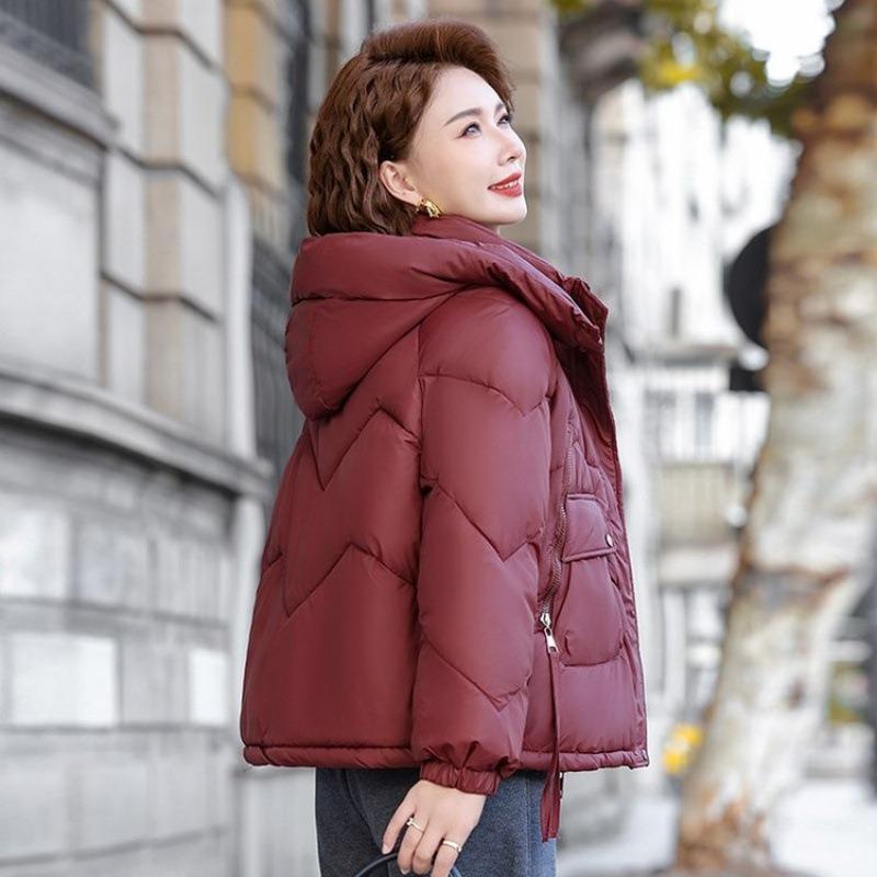 Women's short hooded small bread clothes autumn and winter loose warm cotton-padded jacket