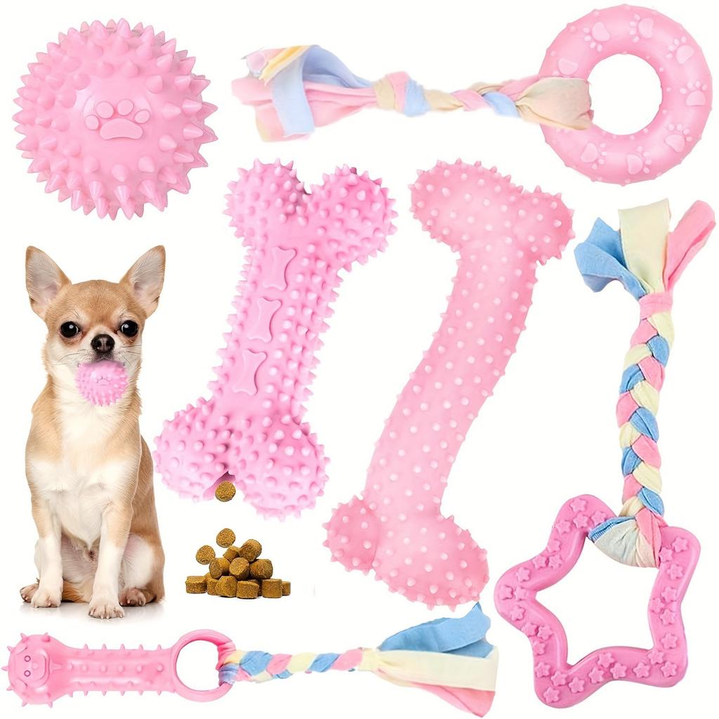 6-Piece Puppy Toy Set for Small Dogs - Teething Toys Variety Bundle for Fun and Play