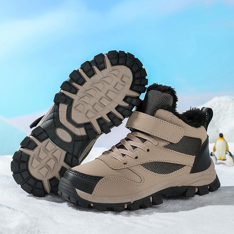 Vintersnestøvler for gutter: Utendørs Lær, Ekstra Tykt, Varmt, for Barn
