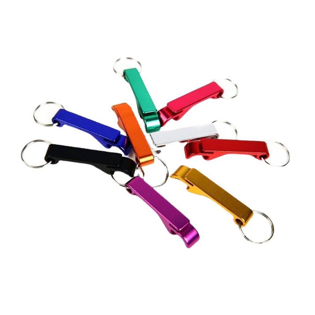 ZK40 50ks Přívěsek na klíče Otvírák na láhve Hliníková slitina Mini kapesní Otvírák na pivo a nápoje Barevný kovový otvírák na láhve
