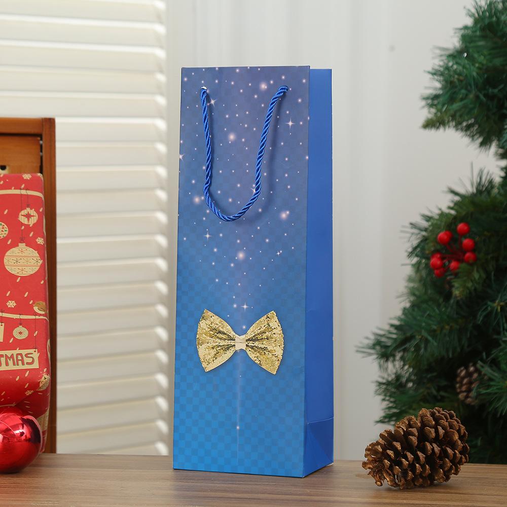 

20pcs Elegant Wine Gift Bags Bow Paper Bottle Packaging Bags with Handles for Red Wine Champagne Party Gifts 20pcs&36x12.5x8.5cm