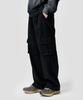AGOD Wide Big Pocket Cotton Cargo Elastic Pants [Black]