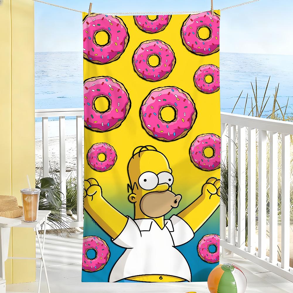 Cartoon Fun Cute Towel Soft Pool Gift For Travel Gym Shower Camping Quick Dry Sports The S-Simpsons-S Large Beach Towels