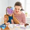 Cats  Foxes Mask with Furs Eye Mesh Felts Sheet Therians Dress Up Mask to Paint for Halloween Masquerade Cosplay Party