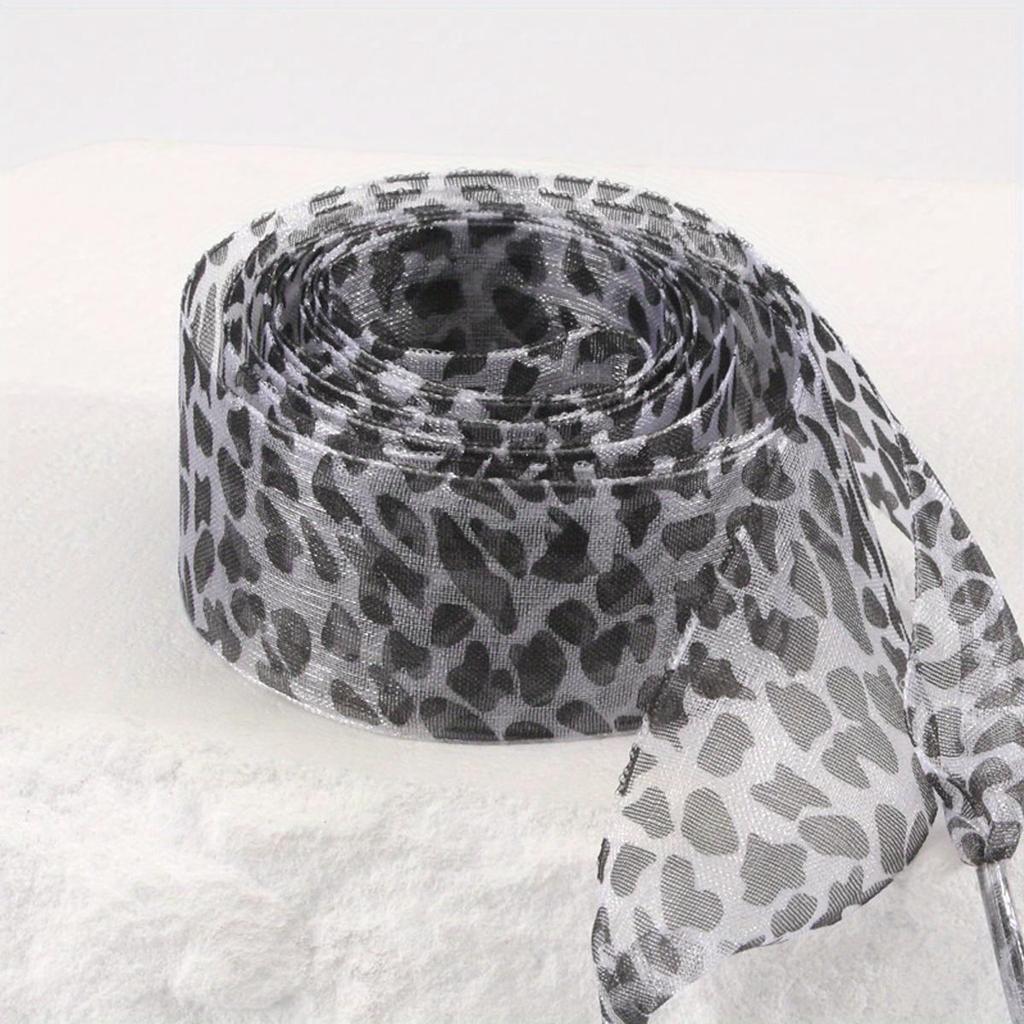 Organza Shoelaces, 1 Pairs and 2 Pairs Fashionable Satin Ribbon Shoelaces, Leopard Print Pattern Ribbon Yarn Lace Shoelaces