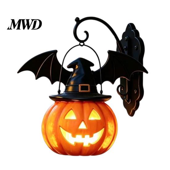 Cute Ghost And Cat Night Lights Halloween Pumpkin Light, Resin LED Dragon Tabletop Lamp, Witch Festive Ornaments Hat Black Crow Lamp for Home