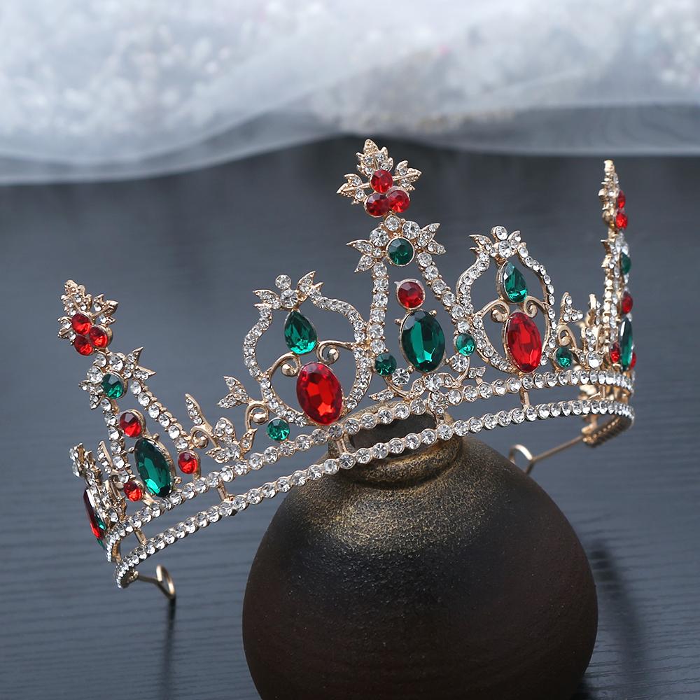 1pc Fashion Christmas Vintage Royal Hair Crown Sparkling Rhinestones Ornate Festive Design Perfect Holiday Elegance Occasions