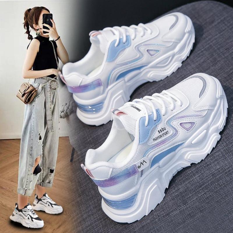 Fashion 2025 Womens Sneakers Platform Flat Shoes student Shoe Green Casual Trainers Ladies Chunky Sneakers Women Sports Shoes