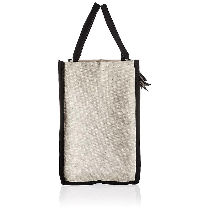 A-Z Letter Canvas Tote Bag Women Large Capacity Shoulder Handbag Contrast Color Thick Fabric Reusable Shopping Bag