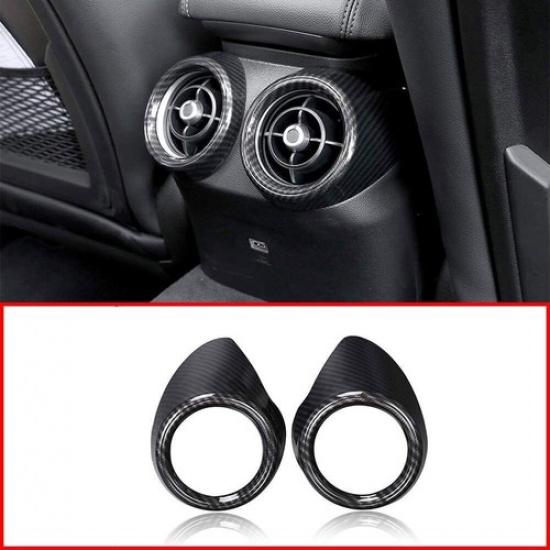 For Alfa Romeo Giulia ABS Carbon Fiber Rear Air Vent Outlet Cover Trim 2017-