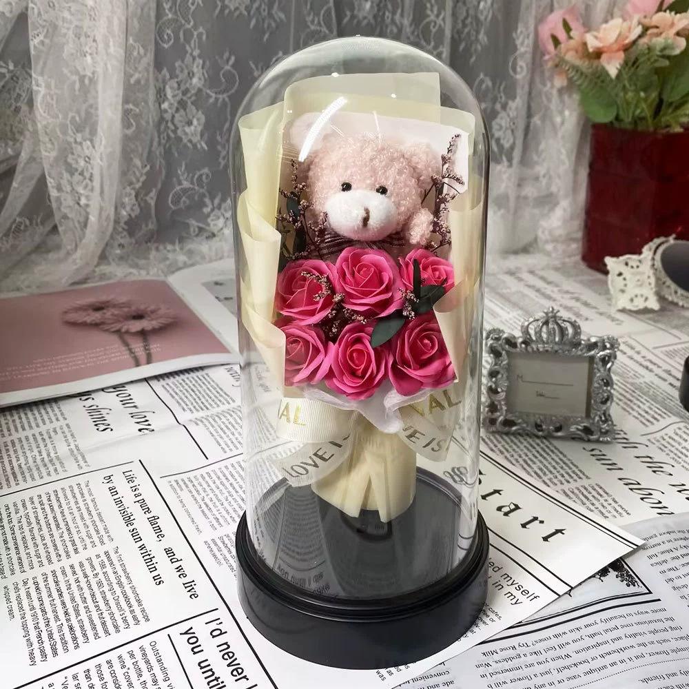 Rose Cover Rose Forever Bouquet Gift Box Luminous Soap Bouquet Teachers' Day Valentine's Day Ornament Gift