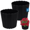 Plastic Flower Pot for Flowers and Herbs On the Balcony or Terrace, Anthracite, 29 Cm, 2 Pcs.