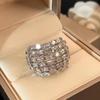 Huitan Trendy Luxury Crystal CZ Women Rings Fashion Contracted Design Geometric Rings Wedding Party Statement  Drop Ship
