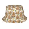 Harajuku Capybara Pattern Bucket Hats Unisex Packable Outdoor Kawaii Animal Fishing Cap Summer Beach Hatwear Bob