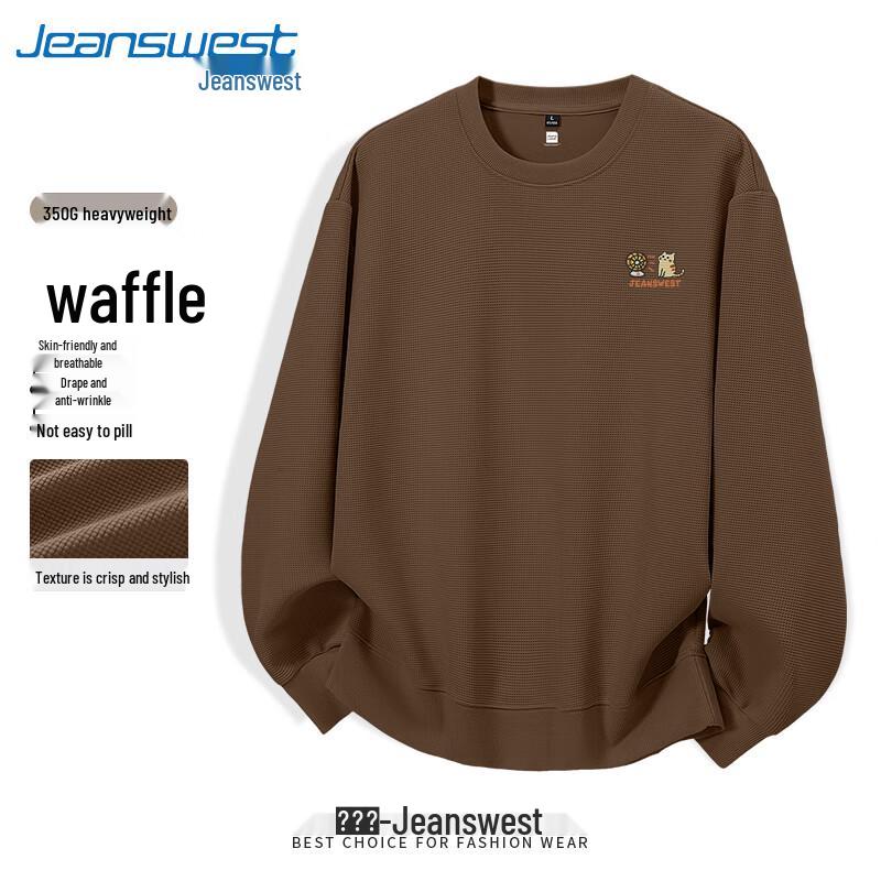 Jeanswest Men's Waffle Knit Pullover Sweatshirt