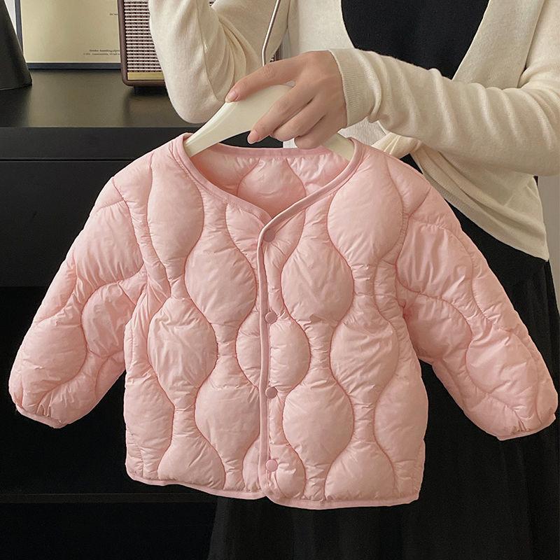 

Детская легкая пуховая хлопковая куртка – Короткий стиль, Осенне-зимний тренд, Модное пальто для малышей для мальчиков и девочек 120 (Height 110-120 cm) розовый
