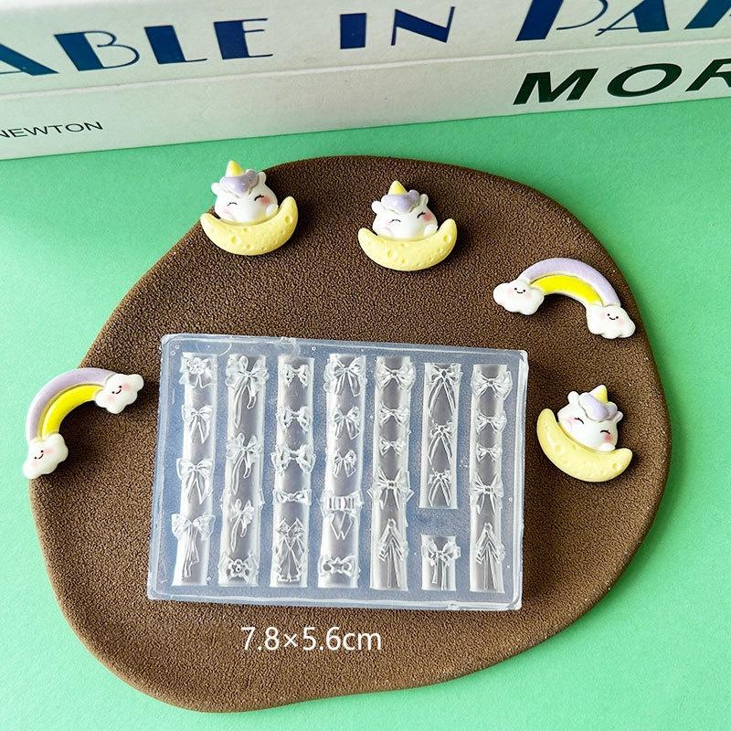 Sweet Bowknot 3D Silicone Nail Mold Heart Nails Templates Diy Nail Art Decoration Stamping Plates Manicure Design Tools