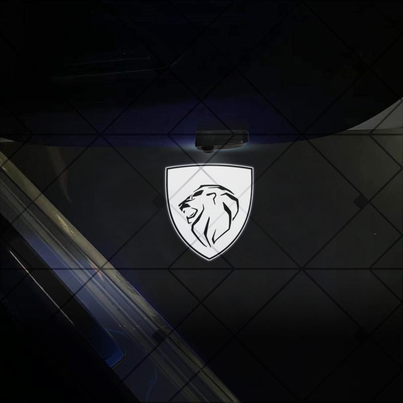 

1/2Pcs For 206 107 407 208 308 306 3008 2008 5008 RCZ GT Lion Logo Car HD Projector Lamp LED Auto Door Welcome Light Accessories 1PCS