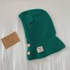 Koreanische Nette Bär Ohr Baby Mit Kapuze Hut Winter Warme Gestrickte Ohr Schutz Balaclava Cap Für Kinder Mädchen Jungen Ein Stück schal Kappe