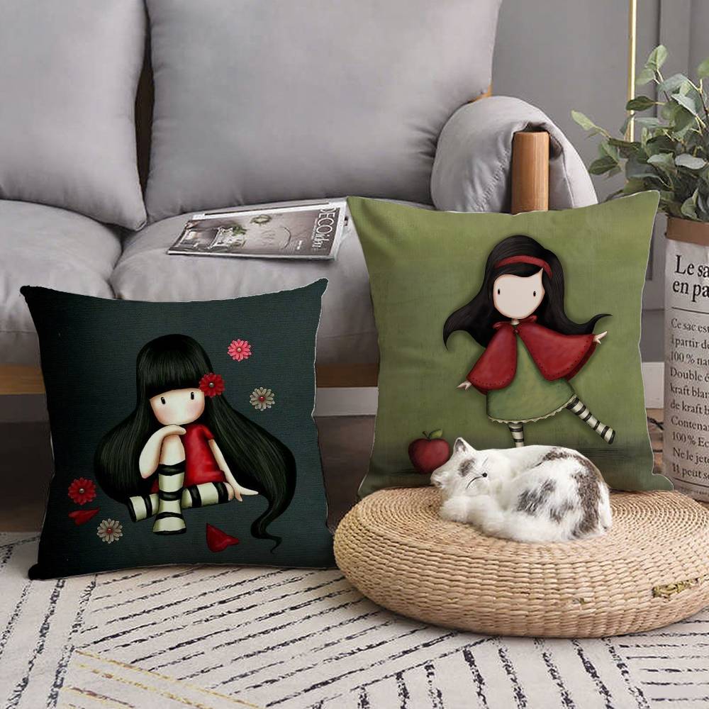 S-Santoro G-Gorjuss Art Pillow Case Home Decor Throw For Sofa Bed Car Room Decor Gift Idea