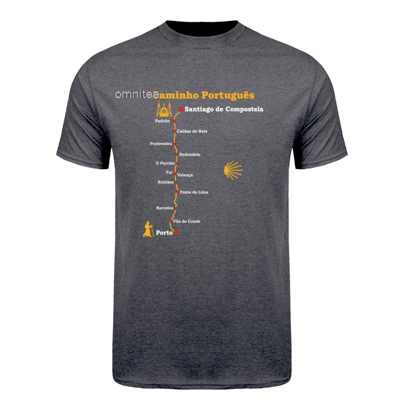 Buen Camino De Santiago St James Way Pilgrim Hiking Spain Tshirt Oneck Cotton Short Sleeve T Shirts Tops Hj116