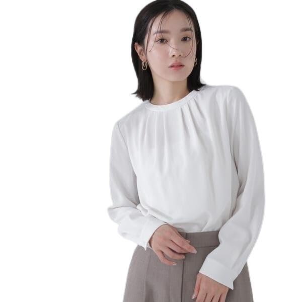 

Natural Beauty Basic Tuck Design Blouse Women s Off-White