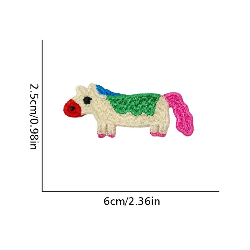 10PCS/Set Cartoon Pony Patten DIY Clothing Accessories Funny No Adhesive Backing Playful Patch Multi-Function 6 Styles