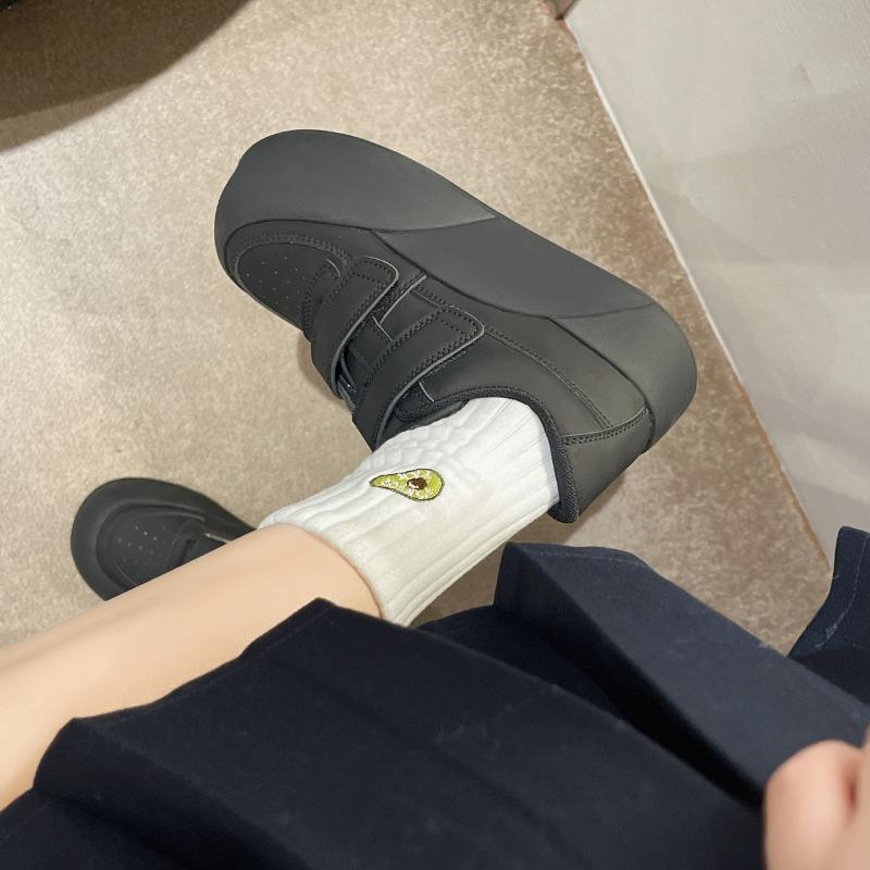 Shoes Autumn All-Match Casual Female Sneakers Round Toe Clogs Platform Flats Shallow Mouth Fall New Small Creepers Dress H