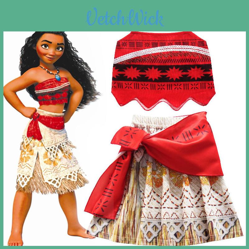 Moana Princess Outfit For Kids Girls Cosplay Costume Fancy Dress Gift