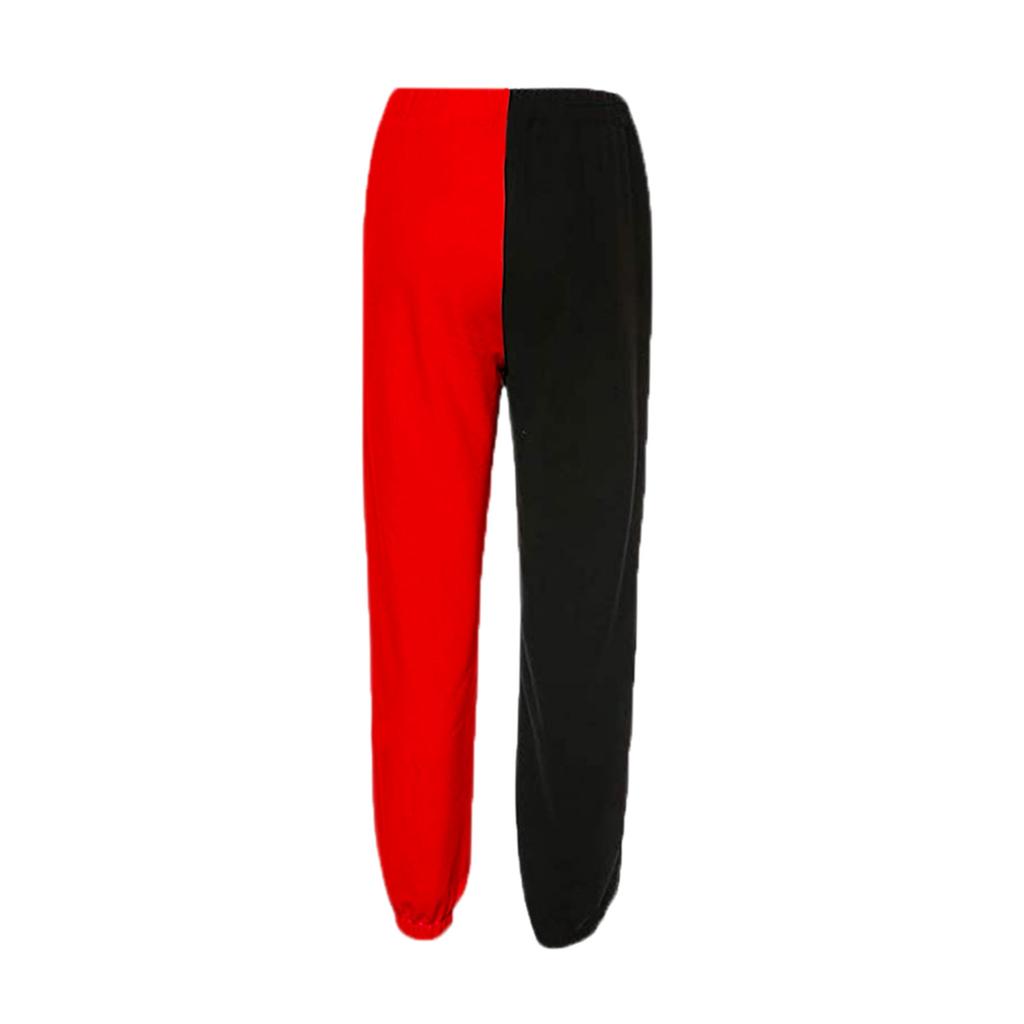 Women's Elastic High Waist  Baggy Pants Color Block Sweatpants with Pockets