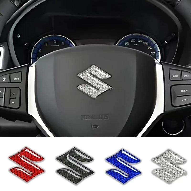 Carbon Fiber Epoxy Car Steering Wheel Logo Emblem Sticker for SUZUKI Vitara Alivio Swift Alto Auto Interior Badge Decals