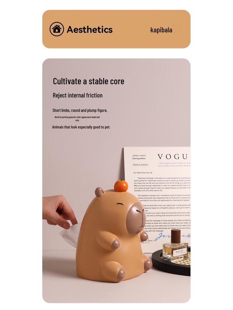 Capybara Cartoon Tissue Box - Cute Creative Desktop Paper Storage for Living Room