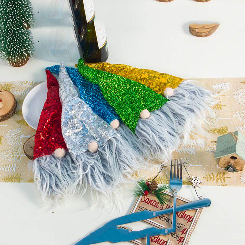 Red Wine Bottle Cover Bags Christmas Sequin Swedish Gnome Santa Xmas Decoration Red Wine Bottle Cover Bags Christmas Sequin Swedish Gnome Santa Xmas Decoration