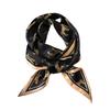 Gold Color Leopard Pattern Small Silk Scarves Long Narrow Silk Feel Double-Sided Scarf for Women Lady Headband Shawl Hairband