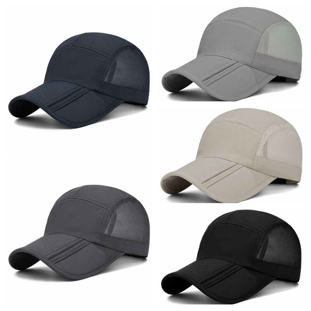 Quick Dry Outdoor Sun Hat Solid Color Sports Caps Breathable Baseball Cap Men