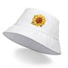 Sunflower Print Bucket Hat , Flower Fisherman Hat Trendy Simple Sun Protection Fishing Cap