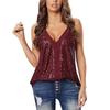 Summer Sequined Camisole Vest, Fashionable And Versatile V-neck Sleeveless Top For Women