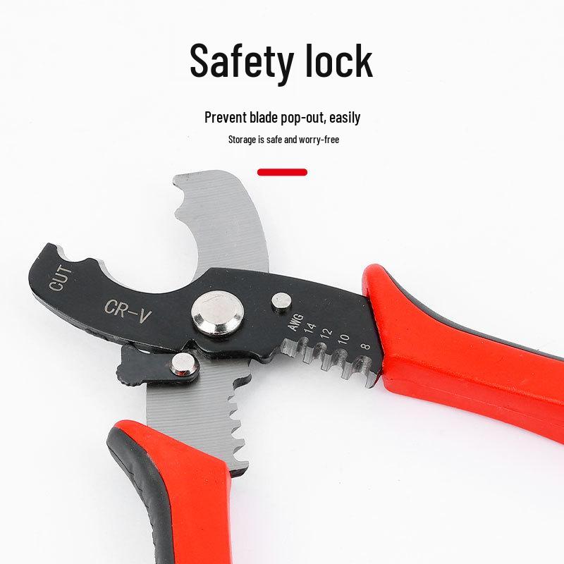 Multi-Functional Electrician's Wire Stripper & Cable Cutter, 65 Manganese Steel, 8-Inch