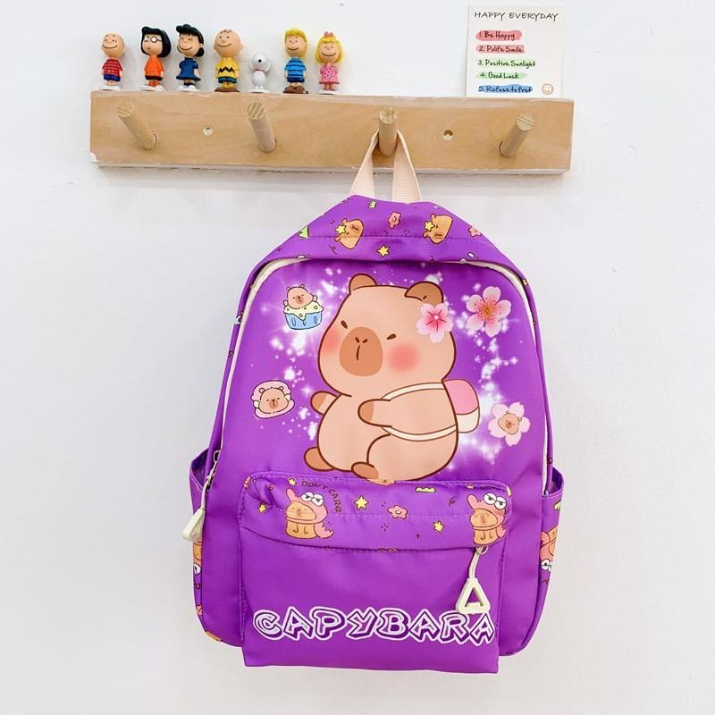 Kids Kindergarten Capybara Backpack Large Capacity Unisex Boys Girls Bag School