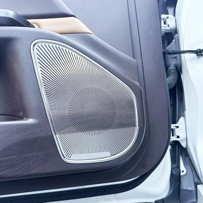 Stainless Steel Mesh Door Kick Guard & Speaker Cover for Lexus ES 2018-2025 ES200 ES260 ES300h Silver, Self-Adhesive Protective